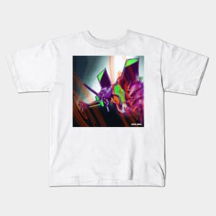 eva mighty mecha art ecopop in neon genesis evangelion Kids T-Shirt